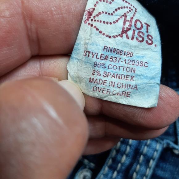Hot Kiss Stretch Denim Jeans White Stitching - Picture 4 of 6